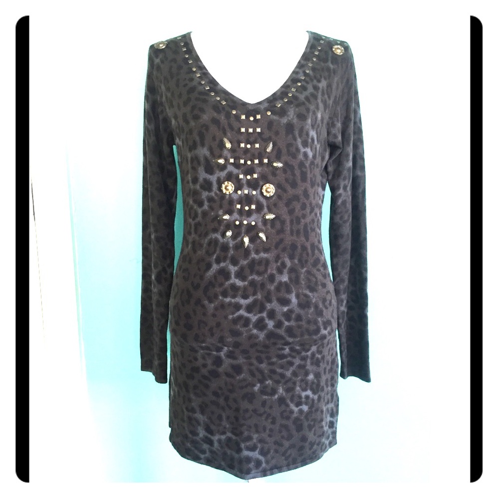 Deby Debo Animal Print Studded  Tunic